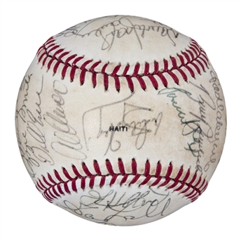 1983 National League All-Star Team Signed OML Kuhn All-Star Game Baseball With 27 Signatures Including Herzog, Smith, Raines & Carter (PSA/DNA)